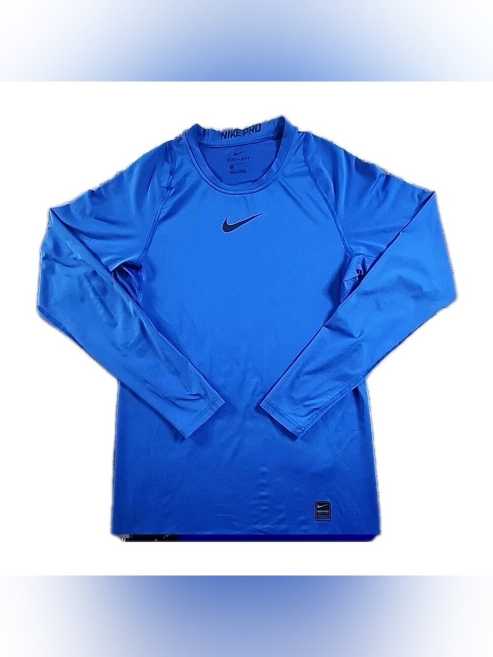 Nike Pro Dri Fit Dri-Fit Blue Long Sleeve Shirt Size Small
